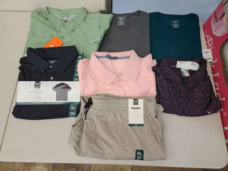 7) Men's T-Shirts, Polo's, Button Down Shirts, Shorts