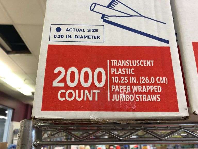 2) Hefty Paper Wrapped Jumbo Straws