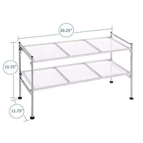 Seville Classics 2-Tier Mesh SHoe Rack