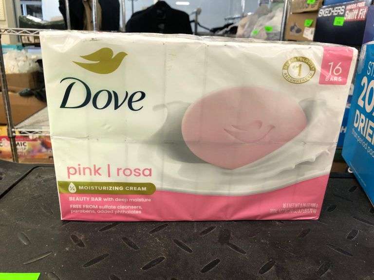 Dove pink Bar Soap, Dove Advanced Care Deodorant, Bic Silky Touch Razors, Gillette Sensitive Shave C