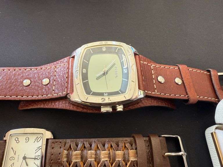 3) Watches, Cameo Clip Earrings