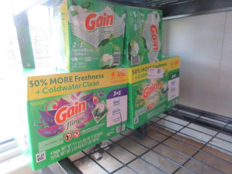 2) Gain Flings 4-Packs, 2) Gain Orignal Dryer Sheets