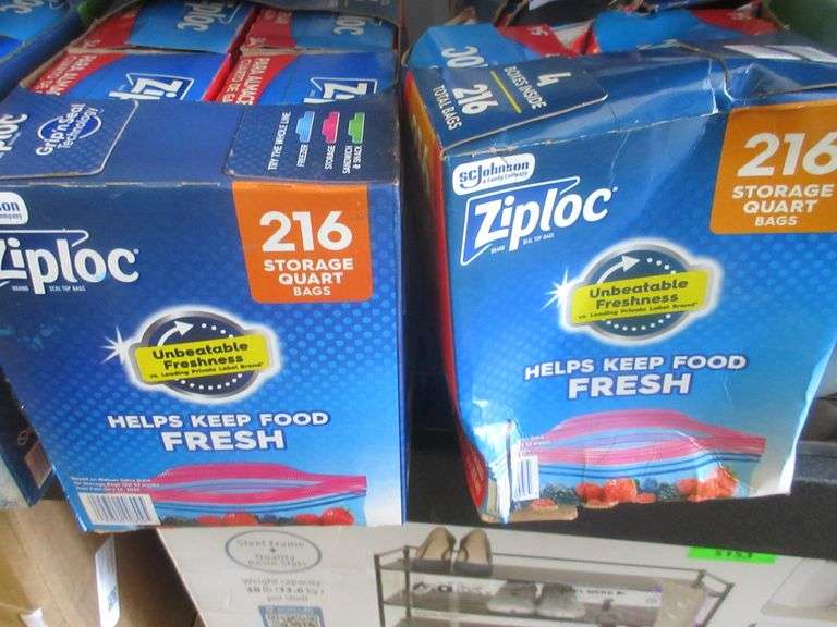 2) Ziploc Quart Sized Storage Bags 4-Packs