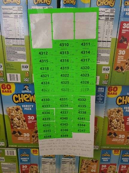 10) Quaker Chewy Granola Bars 60ct Variety