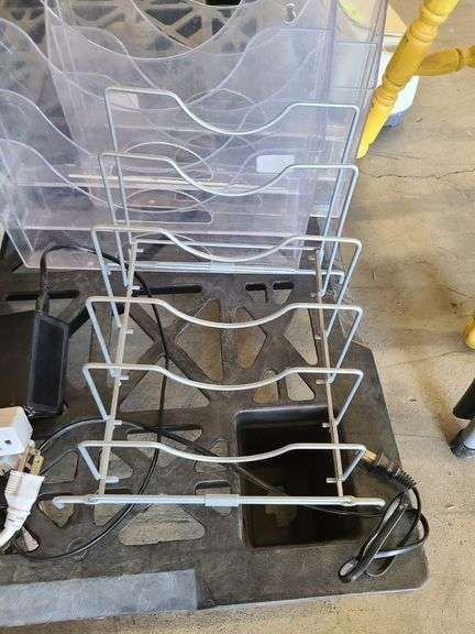 Pallet w/Office Supplies (File Organizers, Power Strips