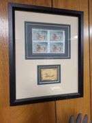 2) Eagle Statues, OA Sign, Golden Eagle Trinket, Framed Duck Stamps