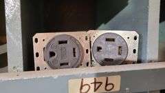 Contents of Bin: Wire, Outlets, Plugs, Incandescent Dimmer, Wall Plates, Duplex Receptacle, Switches
