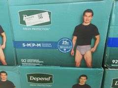 3) Depend Men's Underwear Size S/M