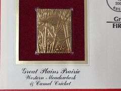 Gold Replicas of "Civil War" and "Great Plains Prairie" United States Stamps