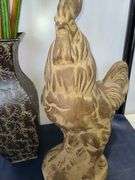 2) Roosters, Artificial Flowers