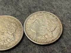 2) 1921 Silver Morgan Dollars