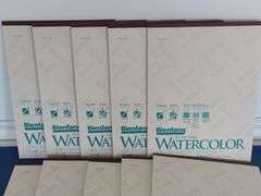 10) Bienfang Watercolor 11"x15" Art Paper, 6) Prang Charcoal Pencils
