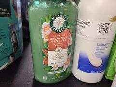 Dove Bar Soap, Rainbath Bath Gel, Dove Shampoo, Herbal Essences Conditioner,
