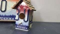 Idaho License Plate Clock and Bird House
