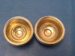 2) Sterling Sugar Dishes with Spoons, Silver Plated Tea Set