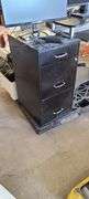 Pallet w/ Desk 2 Monitors, Filing Cabinet