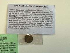 1909 VDB Lincoln Head Cent, Civil War Indian Head Cent