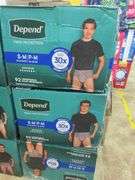 3) Depend Men's Underwear Size S/M