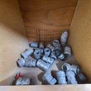 Contents of Shelves: Adaptabel, Door Release, Back Box, Metal Brackets, BX Connectors, Grounding Bus