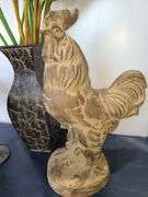 2) Roosters, Artificial Flowers