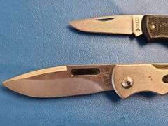 4) Folding Pocket Knives, 2) Sheaths, 1) Folding Multi Tool