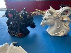 Dragon, Unicorn Glass Figures