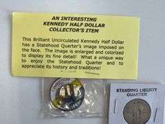 Kennedy Half Dollar Collectors Coin, Standing Liberty Quarter