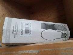 Contents of Bins: Sockets, Transformers, Magnetic Ballasts, Light Bulbs, Pull Chain Lamp Holder and 