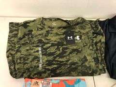ZeroXposur Swim Trunk, UA Camo Shirt, UA Polo, Express Sweater Shirt
