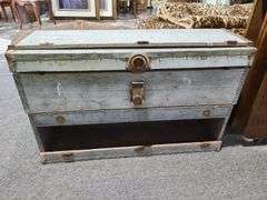 Wooden Tool Chest with Contents
