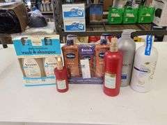 Aveeno Baby Wash & Shampoo, Vaseline Moisturizer, Nexxus Leave-In Spray and Conditioner, Nexxus Sham