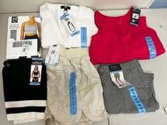 Racerback Sports Bra, Frye Denim Dress, GapFit Dress, Edited Knit Tank, Tan Shorts, Stretch Short