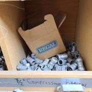 Contents of Shelves: Adaptabel, Door Release, Back Box, Metal Brackets, BX Connectors, Grounding Bus