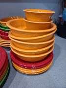 Fiesta Ware 44 Pcs.: Plates, Cups, Bowls, Saucers