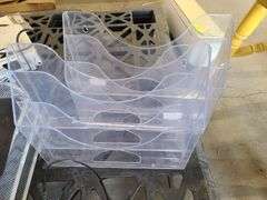 Pallet w/Office Supplies (File Organizers, Power Strips