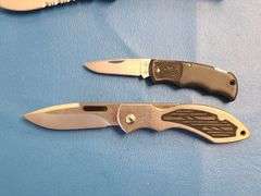 4) Folding Pocket Knives, 2) Sheaths, 1) Folding Multi Tool