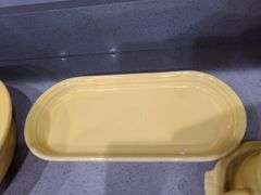 Yellow Fiesta Ware 30 Pcs.: Plates, Bowls, Pitcher, Cups, Sugar Bowl
