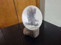 2) Eagle Statues, OA Sign, Golden Eagle Trinket, Framed Duck Stamps