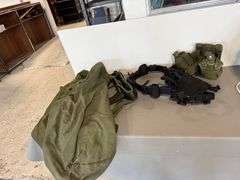 Canteens in Carrier Belt, 2) Duffle Bags, Utility Belt