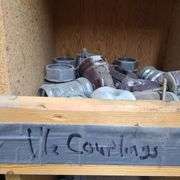 Contents of Middle Two Rows of Bins: Connectors, Couplings, Locknuts, PBs, Metal Straps and More