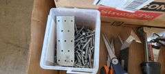 Pallet w/ Assorted Home Improvement items: Insulation, Scissors, Staple Guns, Nails, Framing Square, House-Wrap, 4pk. Dap Caulk, etc.