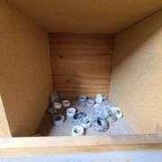 Contents of Shelves: Adaptabel, Door Release, Back Box, Metal Brackets, BX Connectors, Grounding Bus
