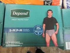 3) Depend Men's Underwear Size S/M