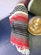 Lantern, 2) Multi-Colored Woven Blankets