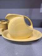 Yellow Fiesta Ware 30 Pcs.: Plates, Bowls, Pitcher, Cups, Sugar Bowl