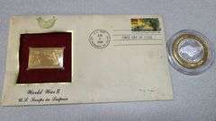 1994 PCS World War II Allies Retake Gold Stamp, Limited Edition Dollar Gaming Token