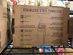 2) Double Wall Stainless Steel Tumblers 2pk, Zulu Water Bottle