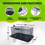 *10ft x 15ft Rectangle Trampoline Combo with Two Basketball Hoops