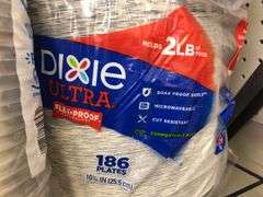 Dixie Deepdish Plates, Dixie Ultra Plates, Clear Cups, Dixie To Go Cups
