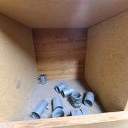 Contents of Shelves: Adaptabel, Door Release, Back Box, Metal Brackets, BX Connectors, Grounding Bus